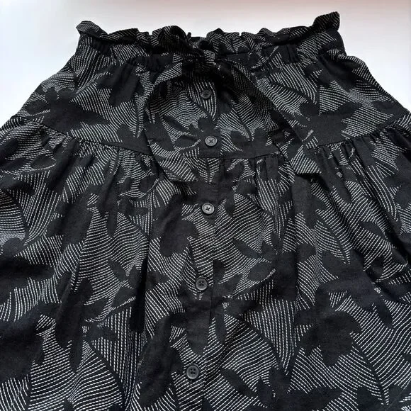 Universal Thread Black Linen Blend Button Front Midi Skirt Size M - Picture 8 of 10